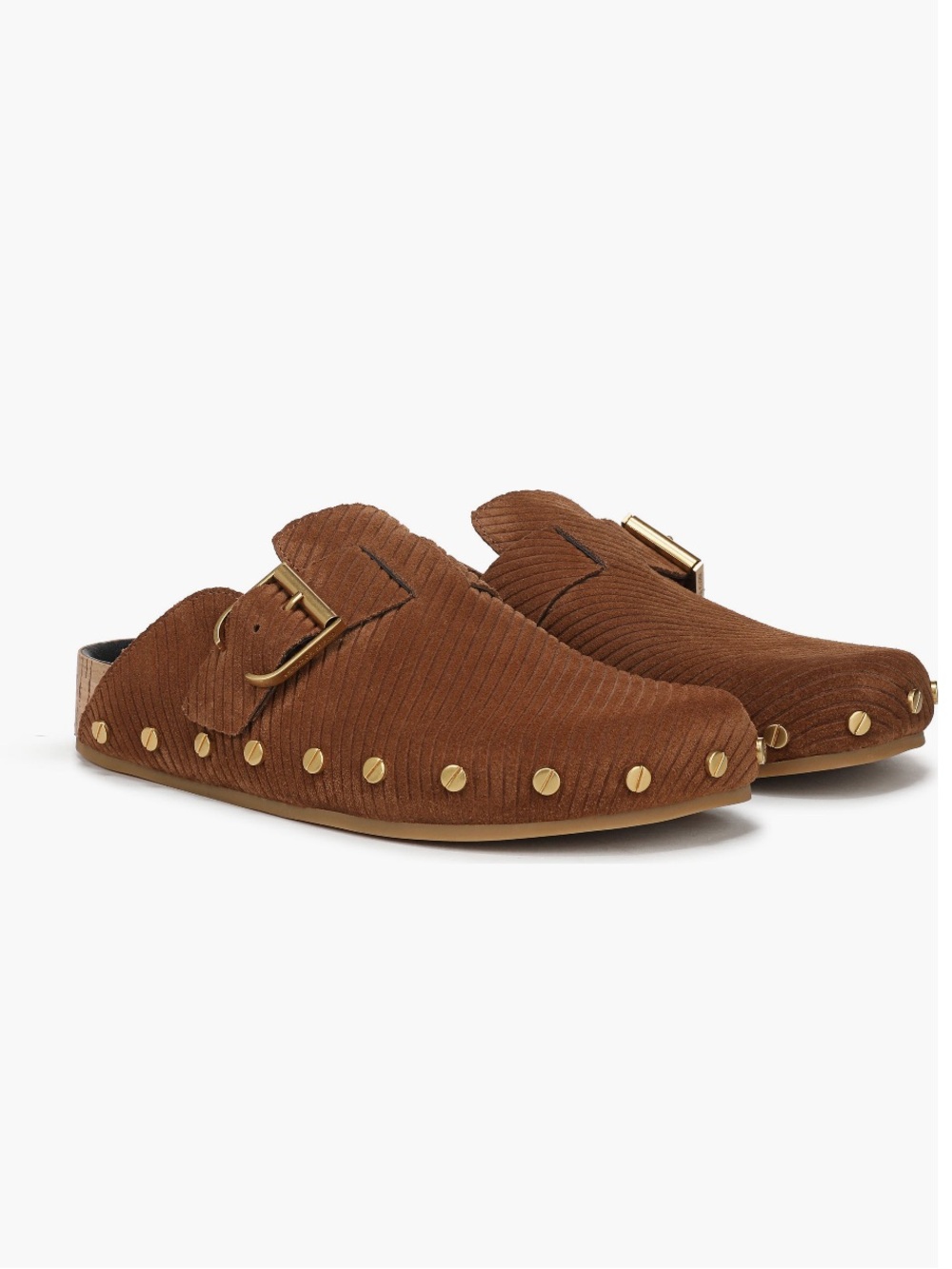 Veronica Beard Corduroy Studded Mule Slides